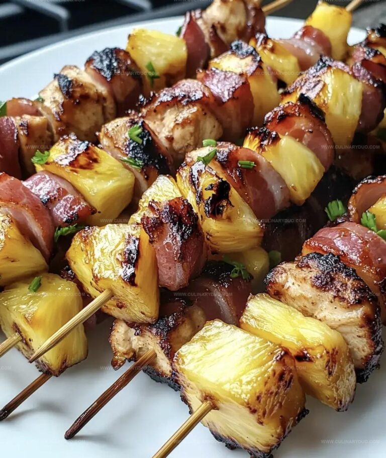Hawaiian Chicken Bacon Pineapple Kebabs Recipe