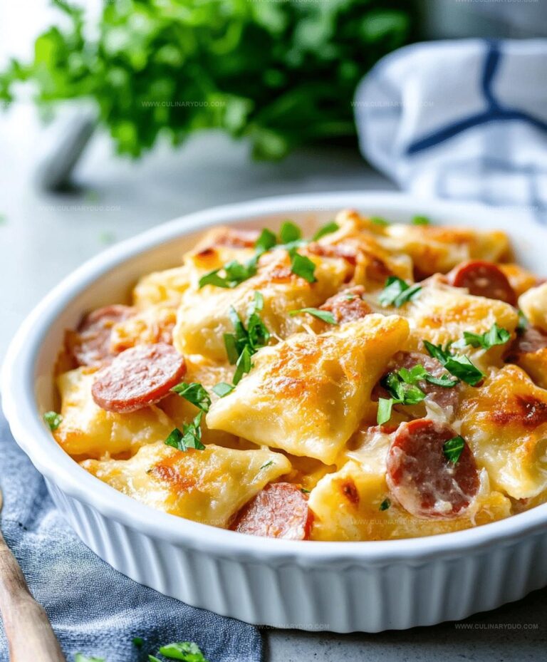 Crockpot Pierogi Casserole With Kielbasa Recipe