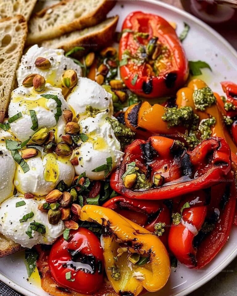 Grilled Bell Peppers with Burrata Recipe