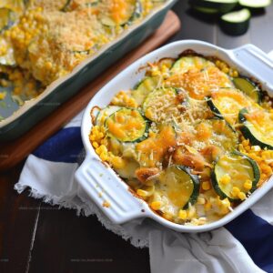 Cheesy Squash, Zucchini, and Corn Casserole Recipe