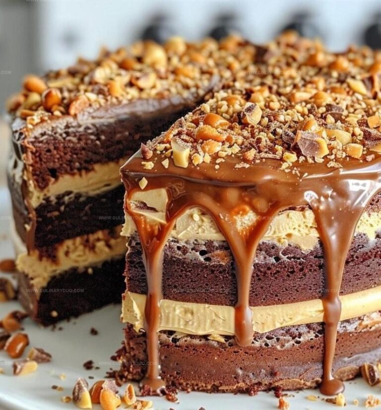 Chocolate Peanut Butter Salted Caramel Toffee Cake Recipe