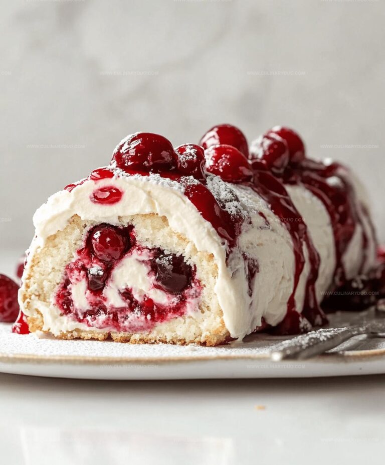 Heavenly Cherry Cheesecake Cake Roll Recipe