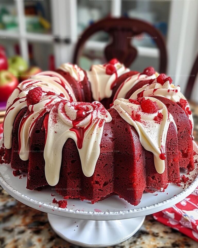 Layered Red Velvet Cheesecake Bundt Cake Recipe