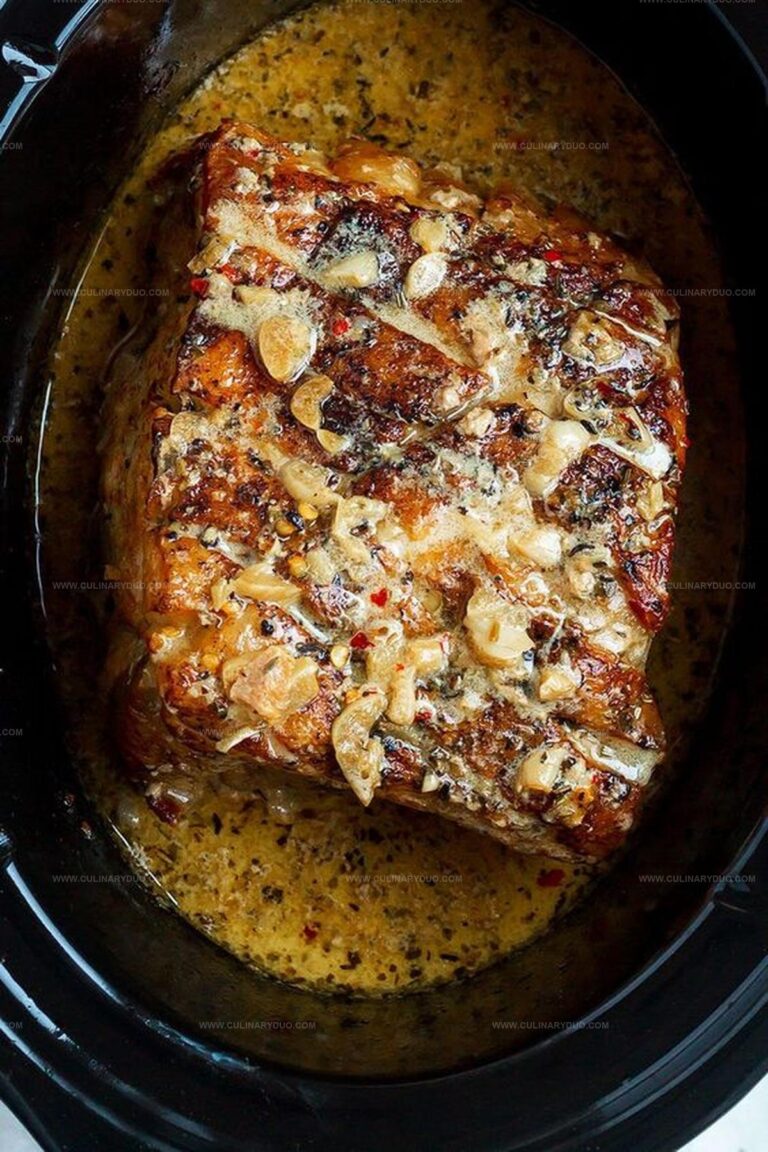 Slow Cooker Pork Loin in Creamy Garlic Sauce Recipe