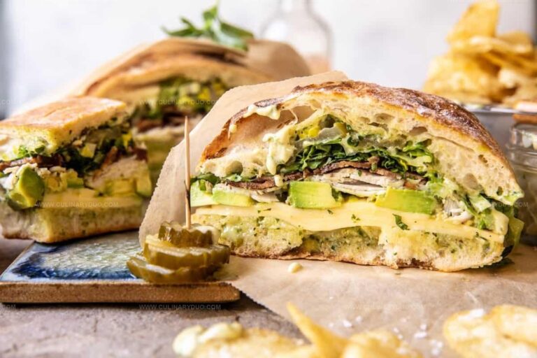 Pesto Turkey and Avocado Bacon Sandwich Recipe