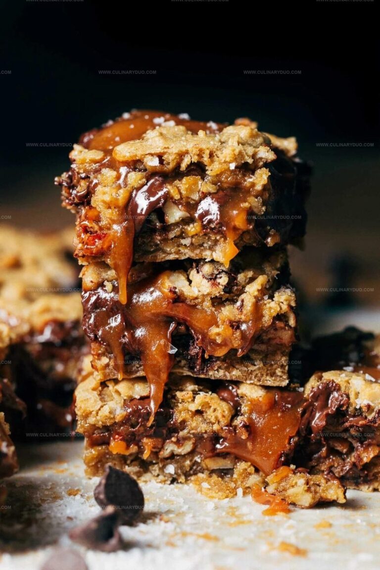 Salted Caramel Chocolate Chip Oat Cookie Bars Recipe