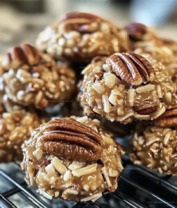 No Bake Pecan Coconut Praline Cookies Recipe