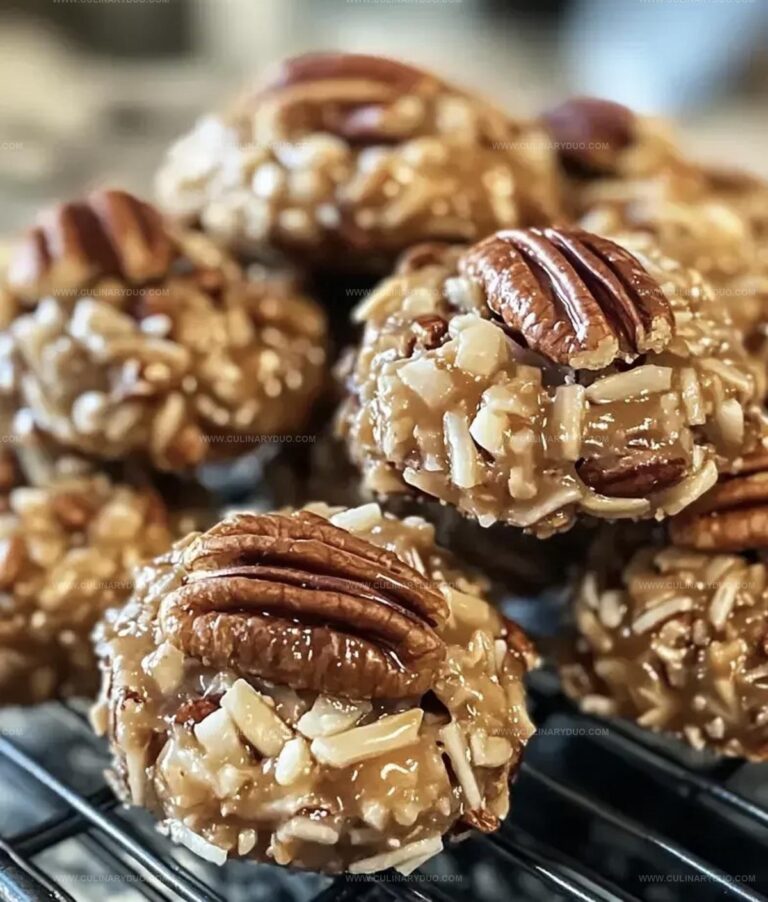 No Bake Pecan Coconut Praline Cookies Recipe