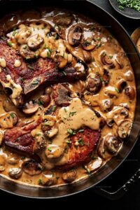 Pork Chops with Mushroom Cream Sauce Recipe
