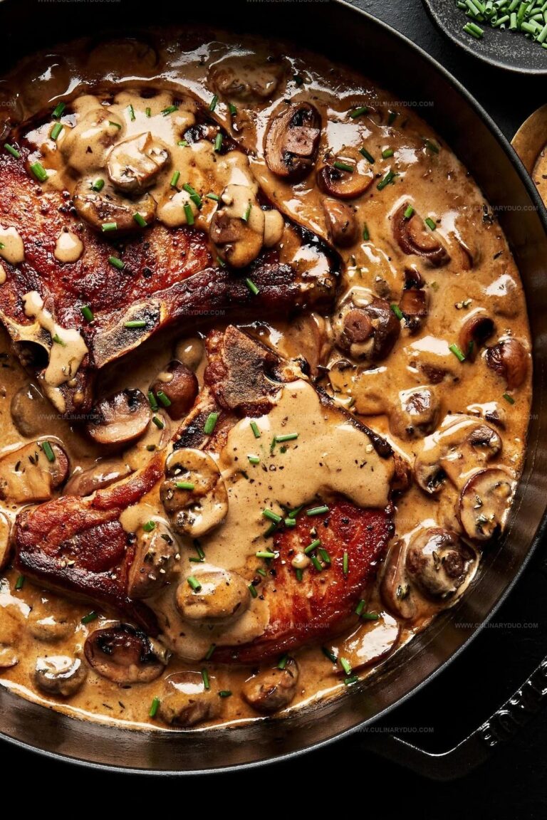 Pork Chops with Mushroom Cream Sauce Recipe