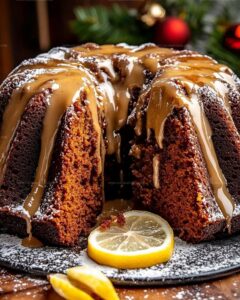 Old-Fashioned Gingerbread Bundt Cake with Lemon Glaze Recipe