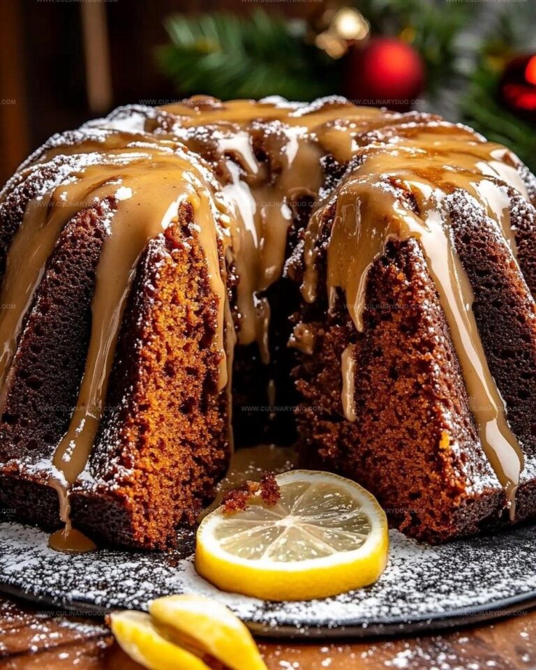Old-Fashioned Gingerbread Bundt Cake with Lemon Glaze Recipe