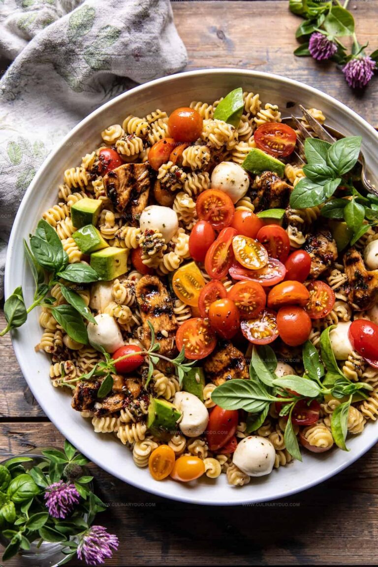Caprese Chicken Pasta Salad Recipe