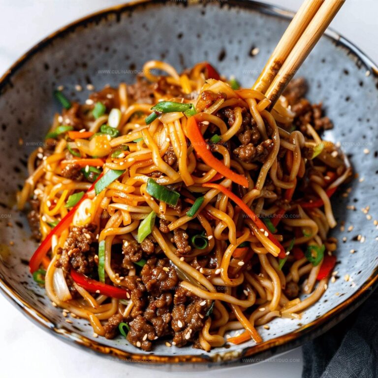 Asian Ground Beef Noodles Recipe