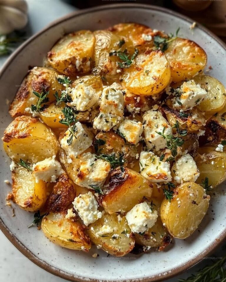 Roasted Potatoes with Baked Feta and Garlic Recipe