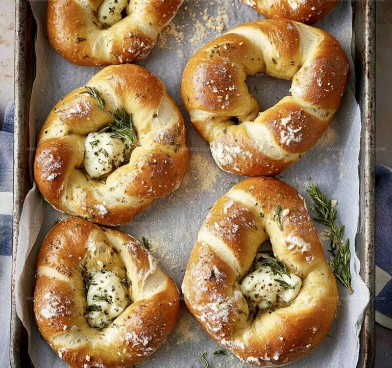 Soft-baked Mozzarella Stuffed Rosemary And Parmesan Pretzels Recipe