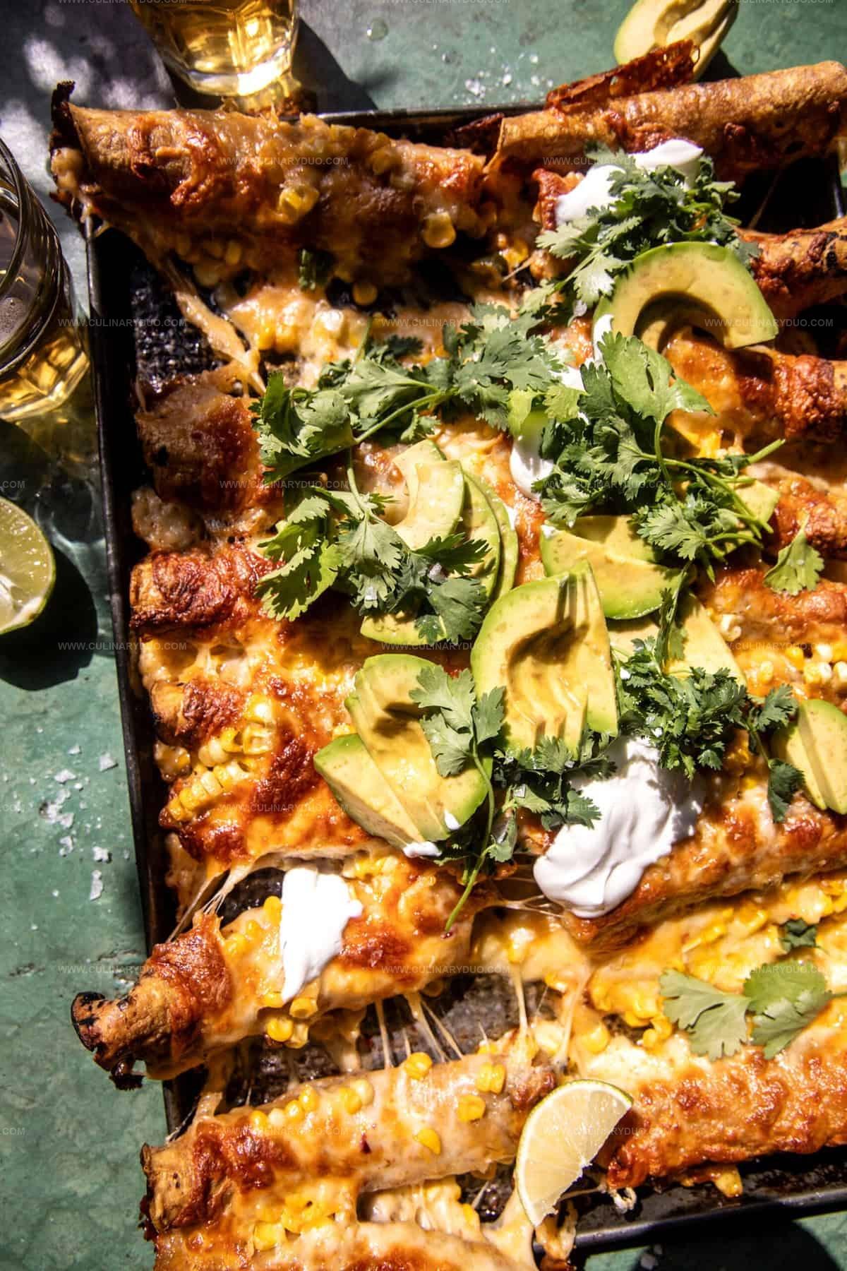 Sheet Pan Green Chile Chicken Taquitos Recipe