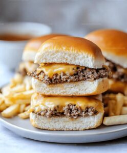 Cheesy Ground Beef Sliders Recipe