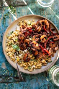 Cajun Pepper Shrimp with Creamed Corn Orzo Recipe