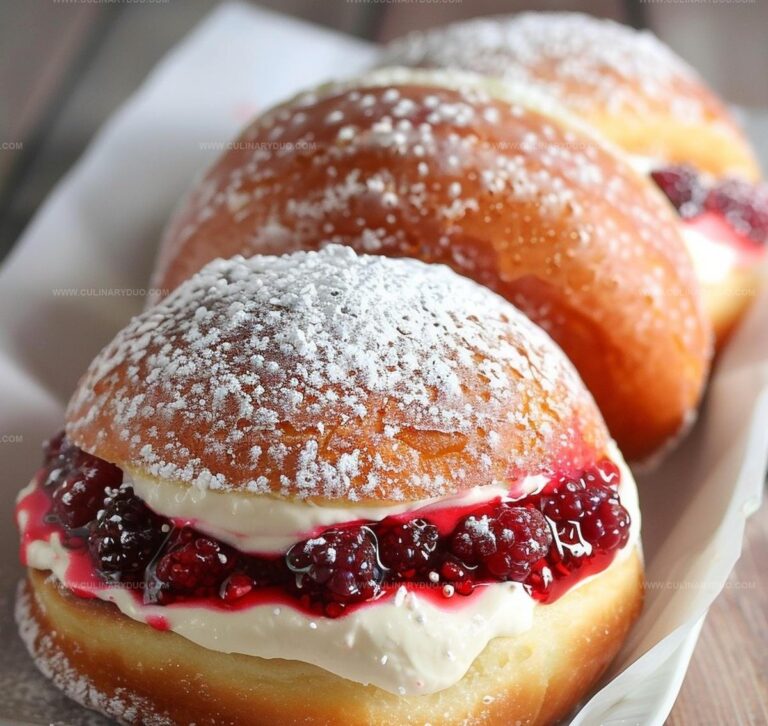 Doughnut Stuffed with Raspberry Cream Recipe