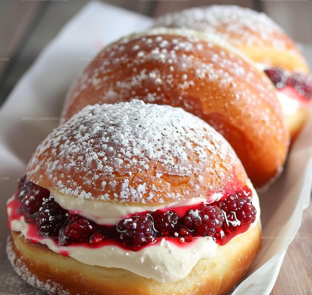 Doughnut Stuffed with Raspberry Cream Recipe