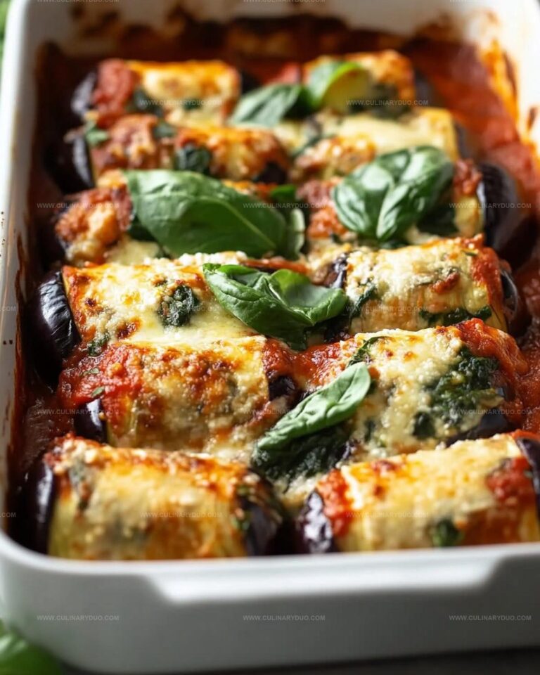 Eggplant Roll-Ups with Creamy Ricotta and Spinach Recipe