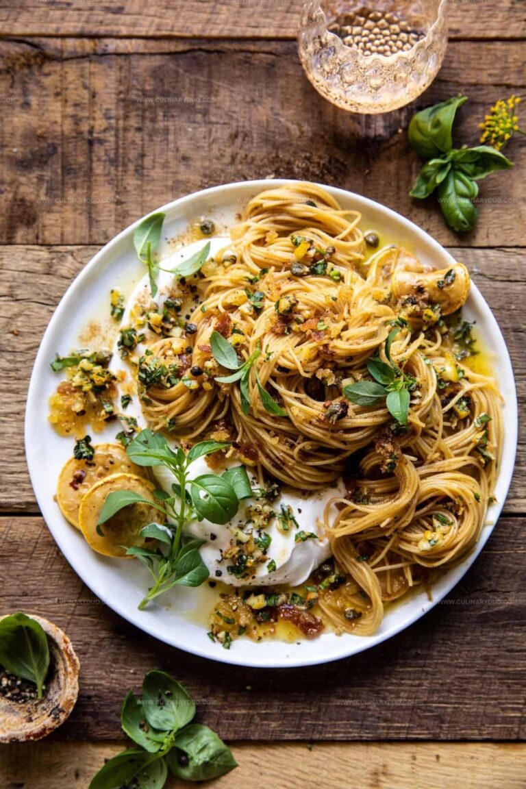 Lemon Butter Pasta with Ricotta and Spicy Breadcrumbs Recipe