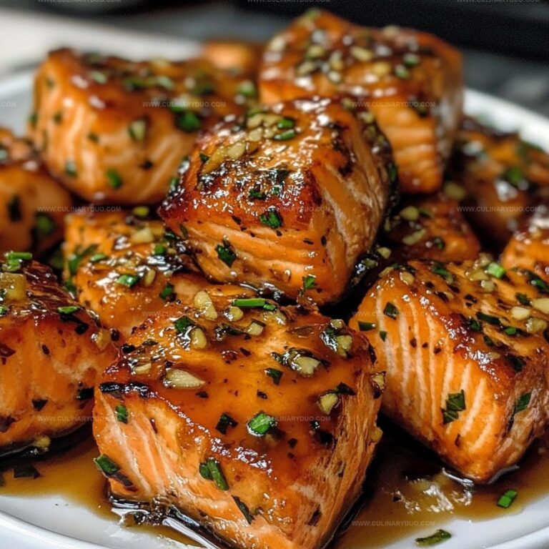 Honey Butter Garlic Glazed Salmon Bites Recipe
