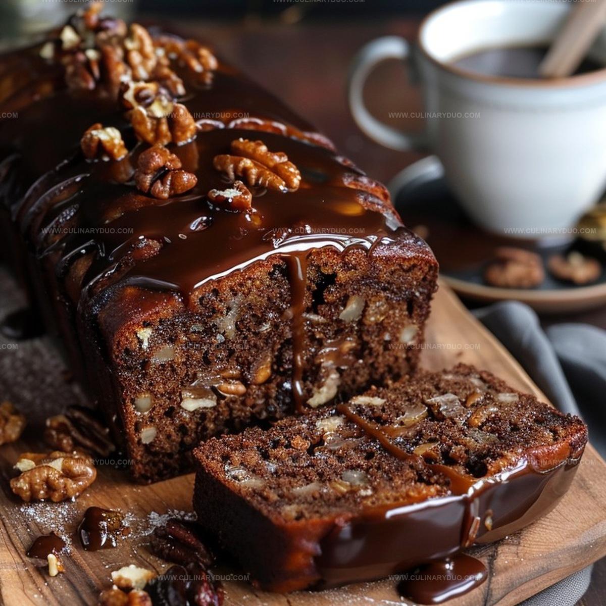 Date Coffee Loaf Cake with Walnuts and Rich Espresso Glaze Recipe