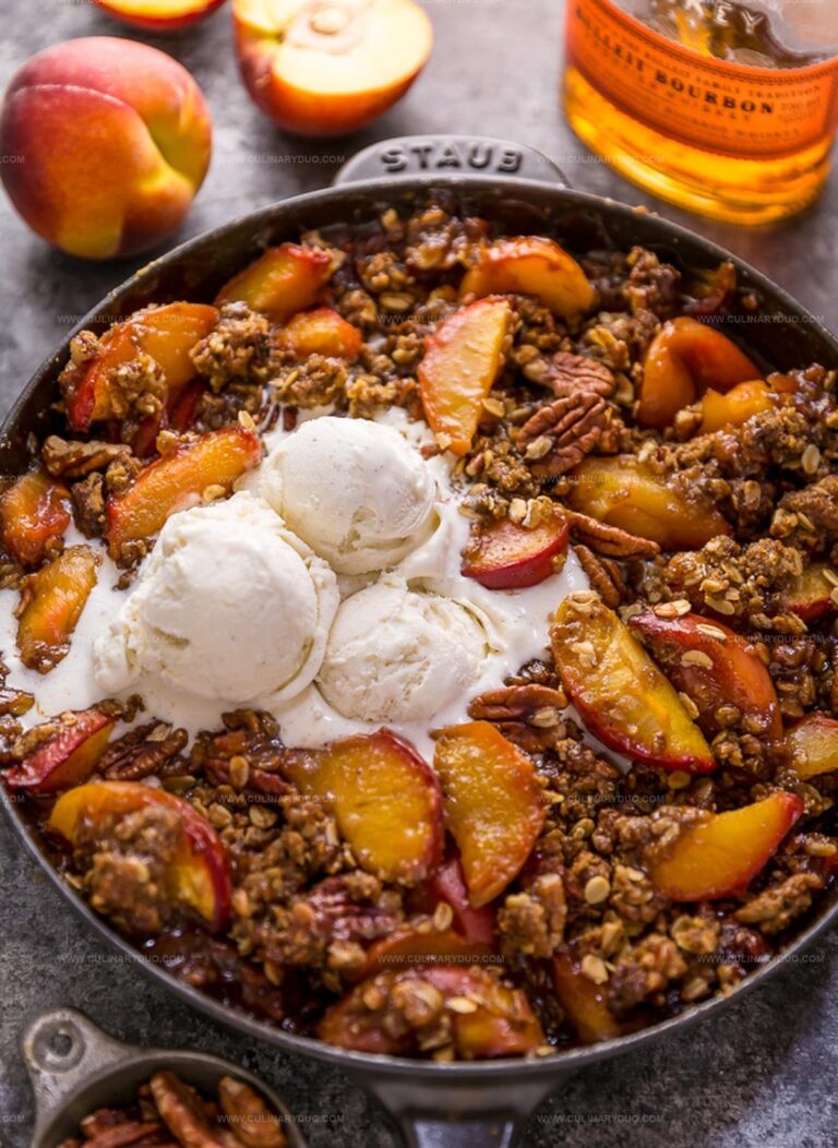 Bourbon Pecan Peach Crisp Recipe