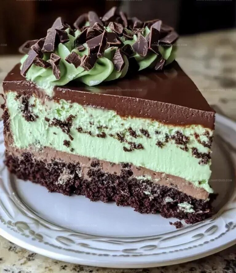 Mint Chocolate Fudge Cheesecake Cake Recipe