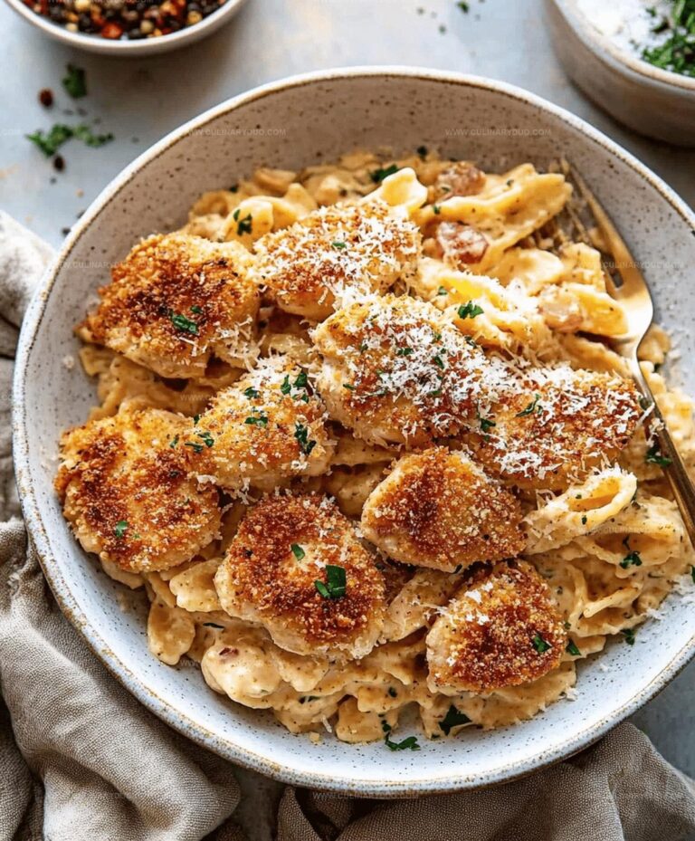 Buttery Garlic Butter Chicken Bites With Creamy Parmesan Pasta Recipe