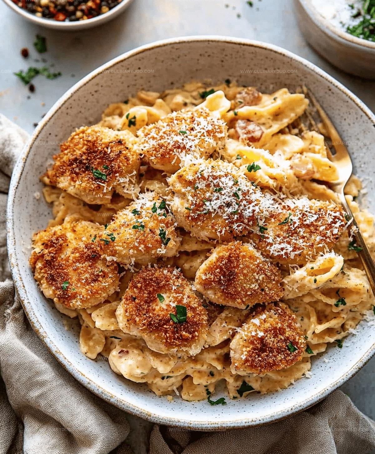 Buttery Garlic Butter Chicken Bites With Creamy Parmesan Pasta Recipe