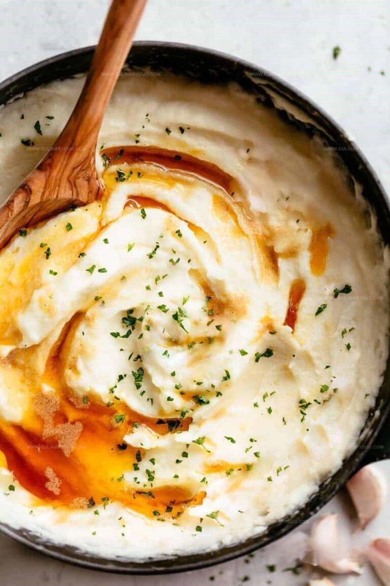 Browned Butter Mashed Potatoes with Garlic and Parmesan Recipe