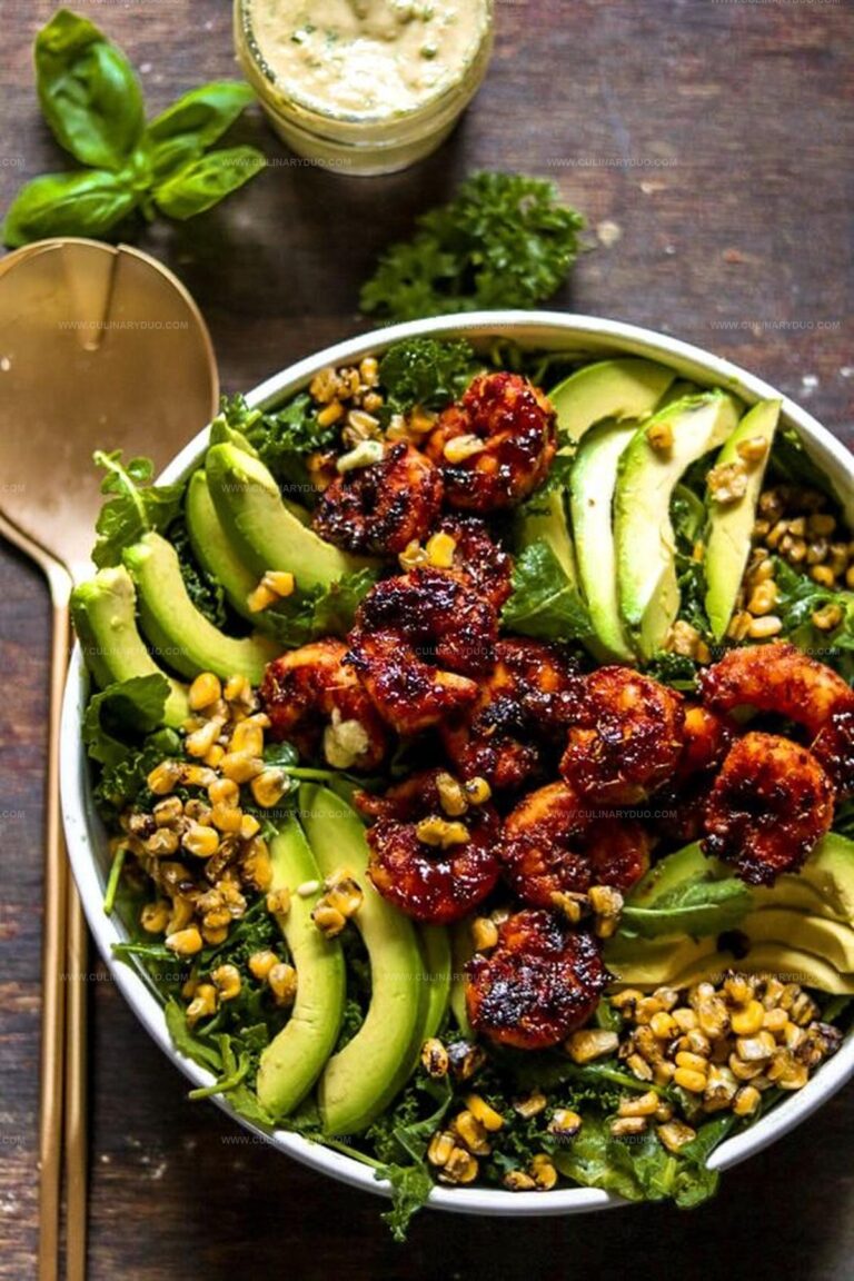 Hot Honey Blackened Shrimp Caesar Salad Recipe