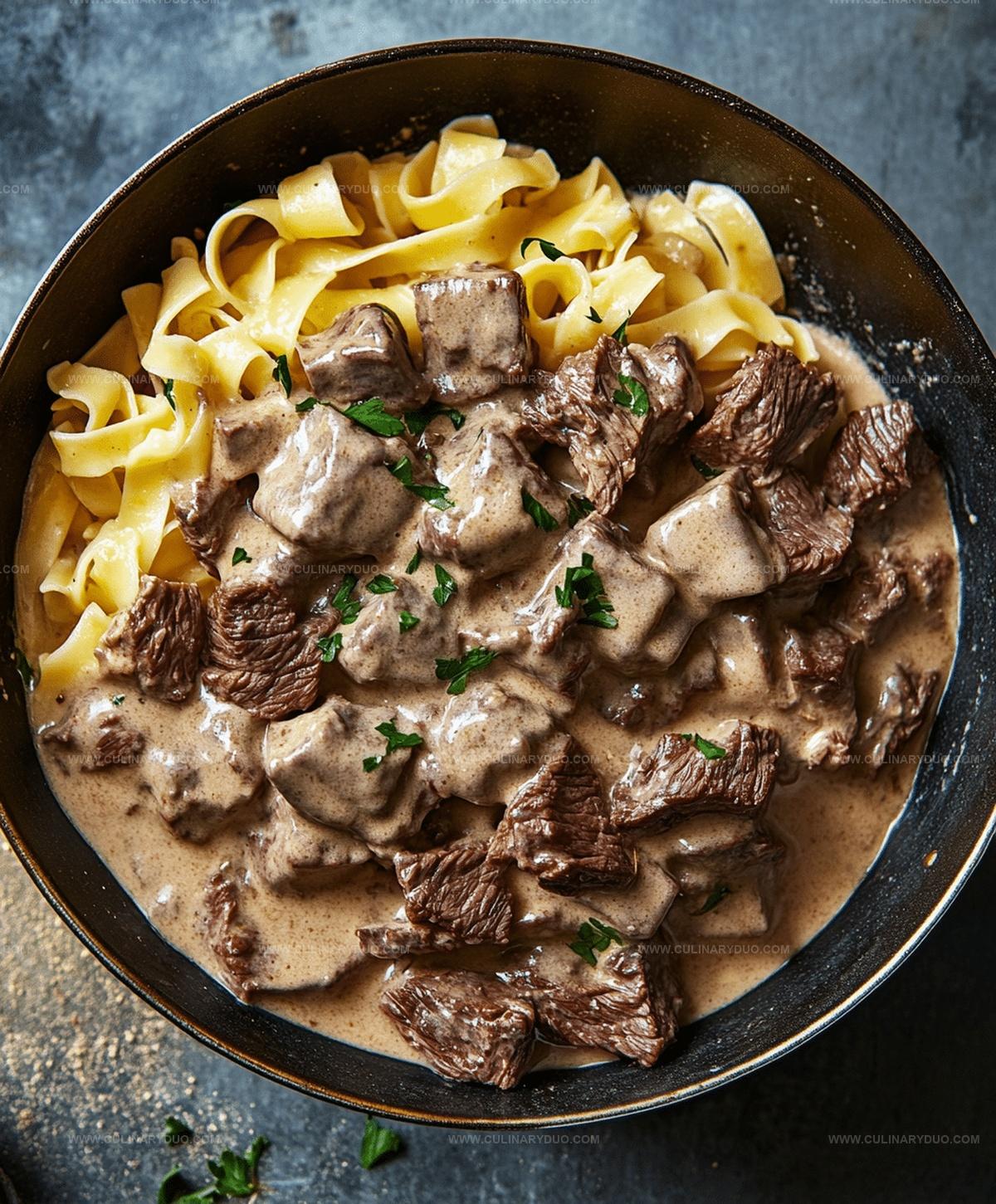 Beef Stroganoff With Egg Noodles Recipe