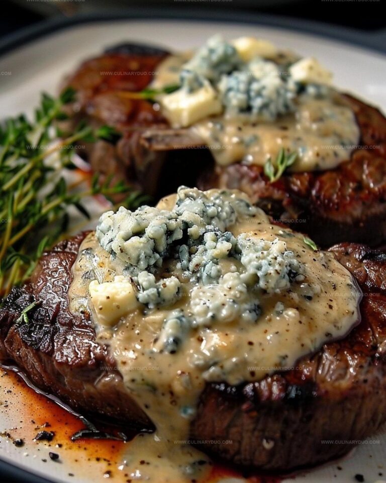 Ribeye Steaks with Blue Cheese Sauce Recipe