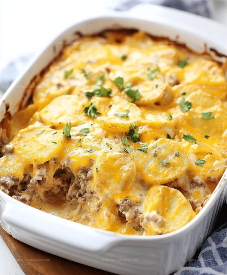 Cheesy Hamburger Potato Casserole Recipe