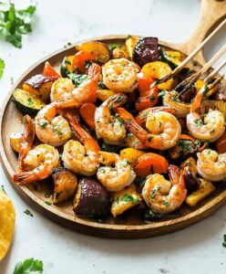 Garlic Butter Shrimp And Vegetables Recipe