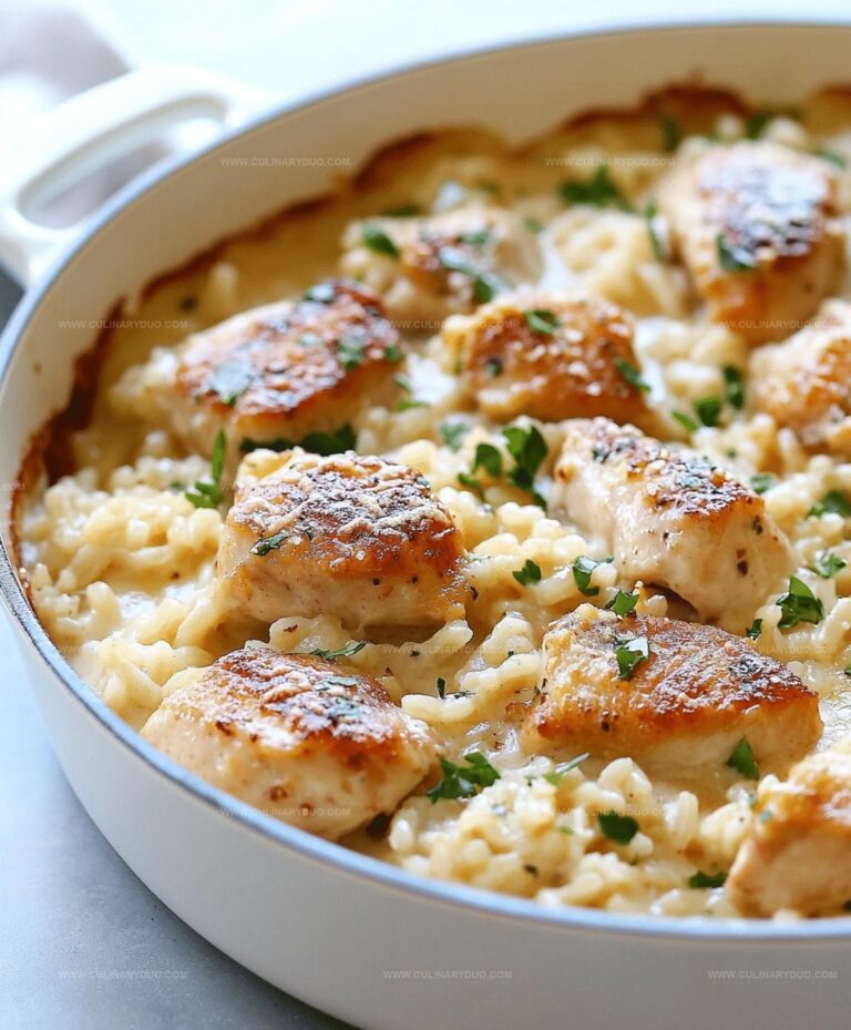 One-pan Creamy Parmesan Chicken & Rice Recipe