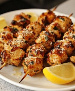 Garlic Parmesan Chicken Skewers Recipe