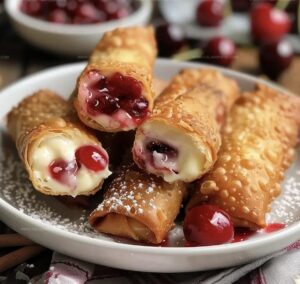 Crispy Cherry Cheesecake Delights Air Fryer Egg Rolls Recipe