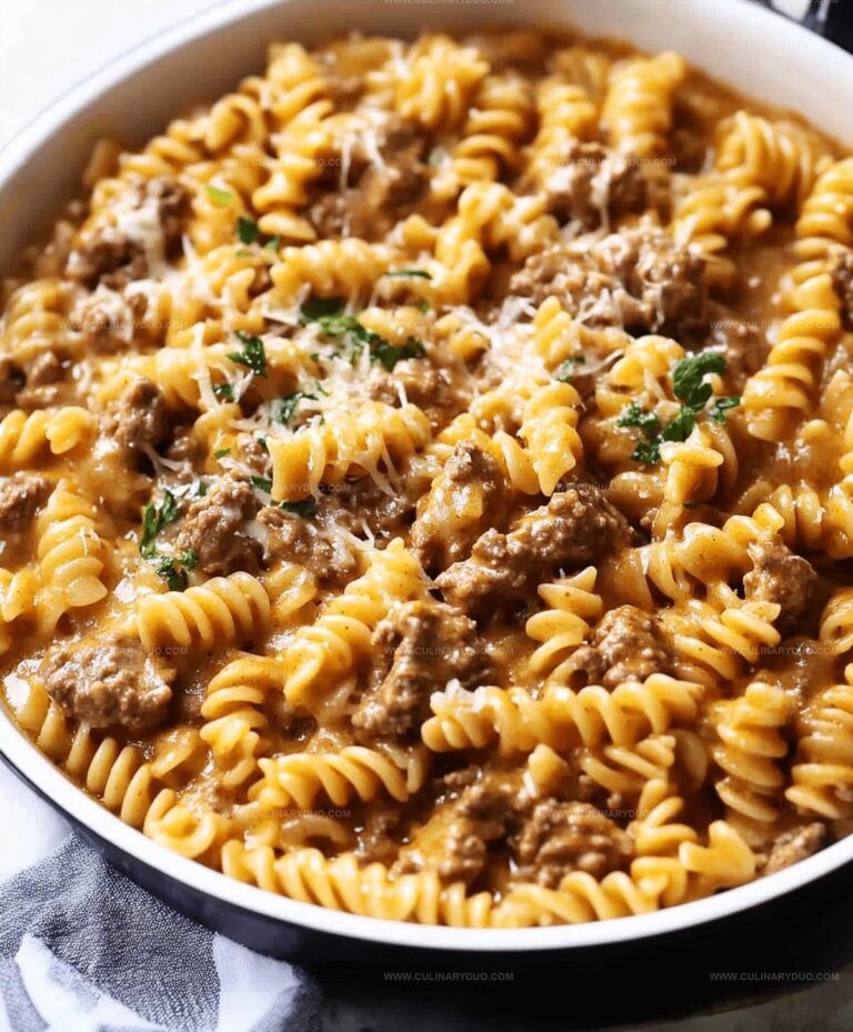Beef And Rotini In Garlic Parmesan Sauce Recipe