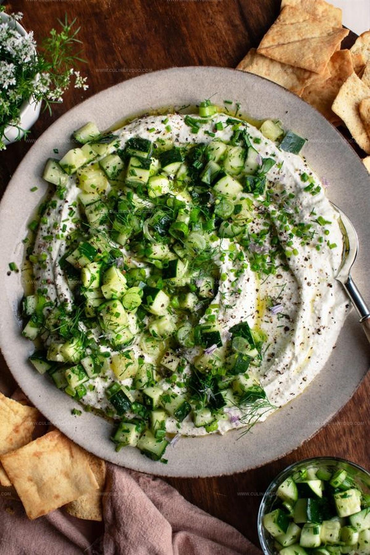 Whipped Feta Dip with Cucumber Salad Recipe