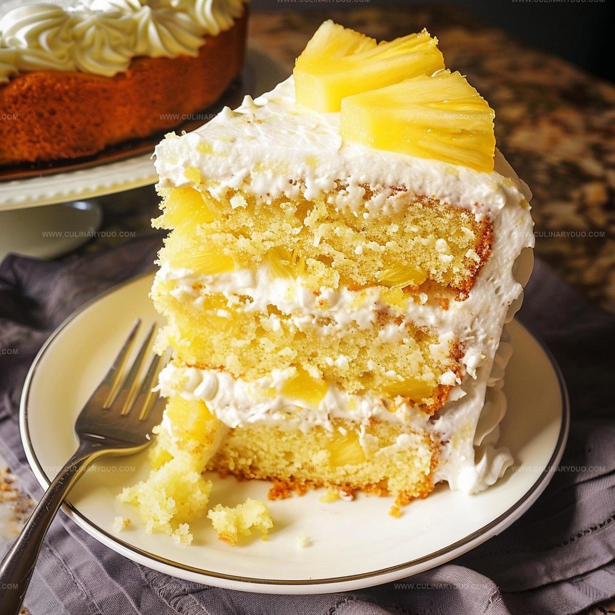 Pineapple Layer Cake with Whipped Cream Frosting Recipe
