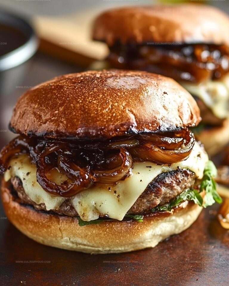 Turkey Burgers with Balsamic Caramelized Onions and Provolone Recipe
