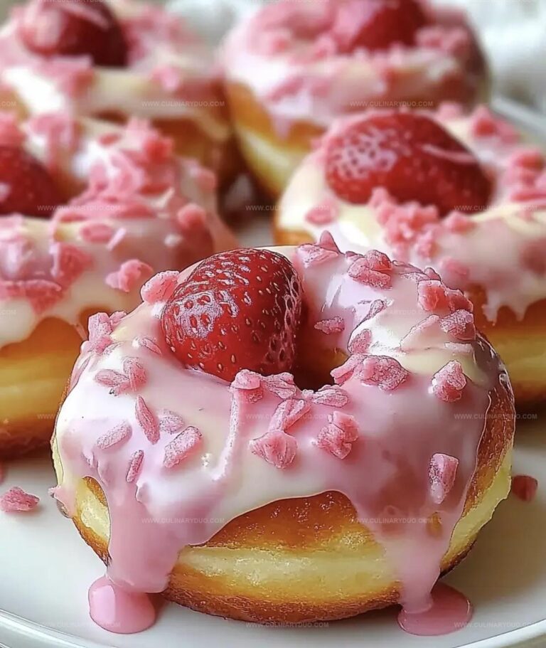 White Chocolate Strawberry Cream Donuts Recipe