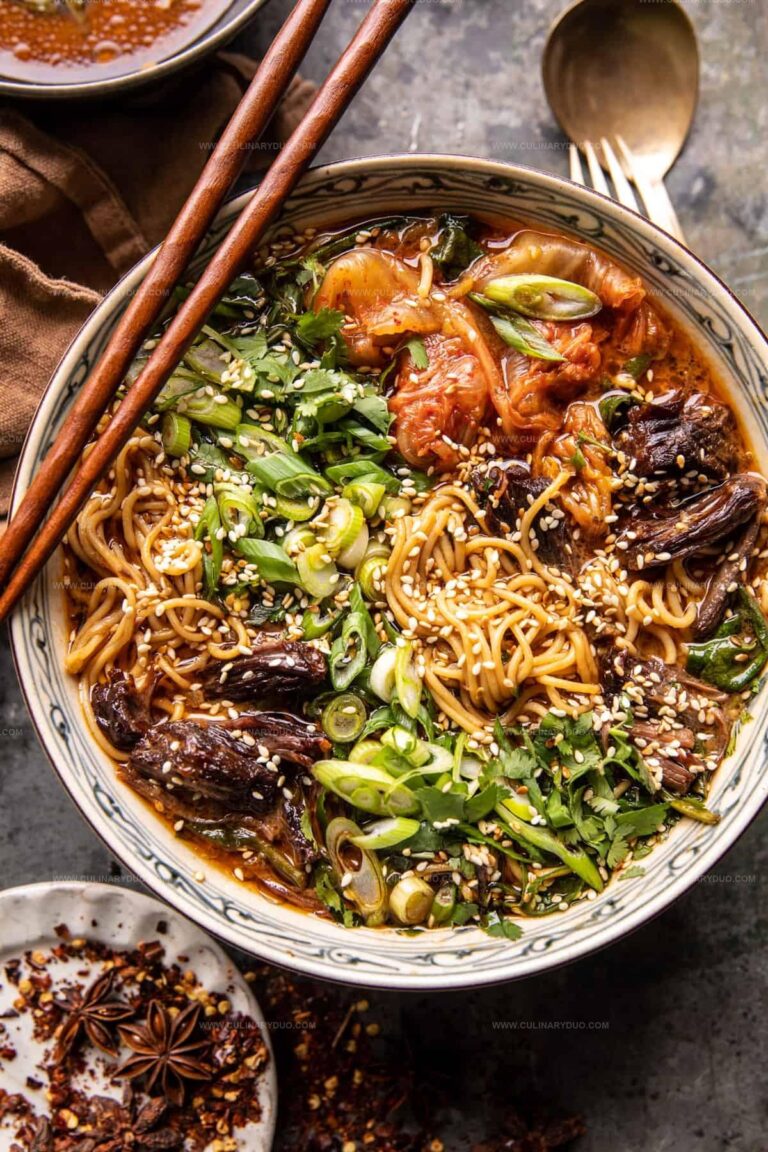 One Pot Spicy Short Rib Peanut Ramen Recipe