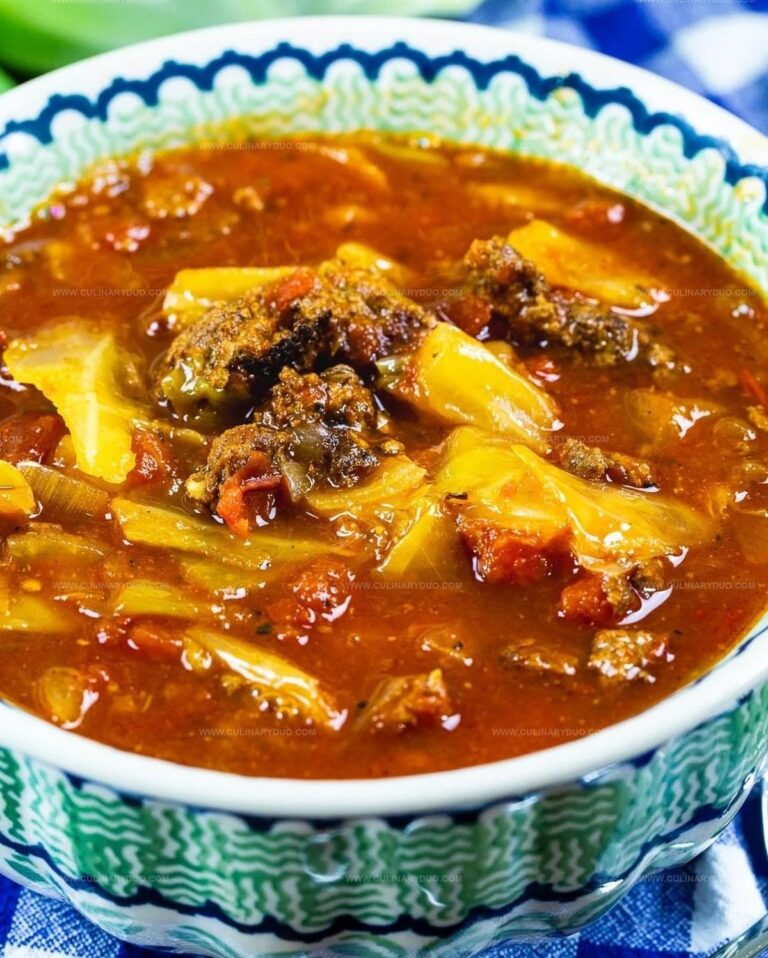 Slow Cooker Spicy Cabbage Beef Soup Recipe
