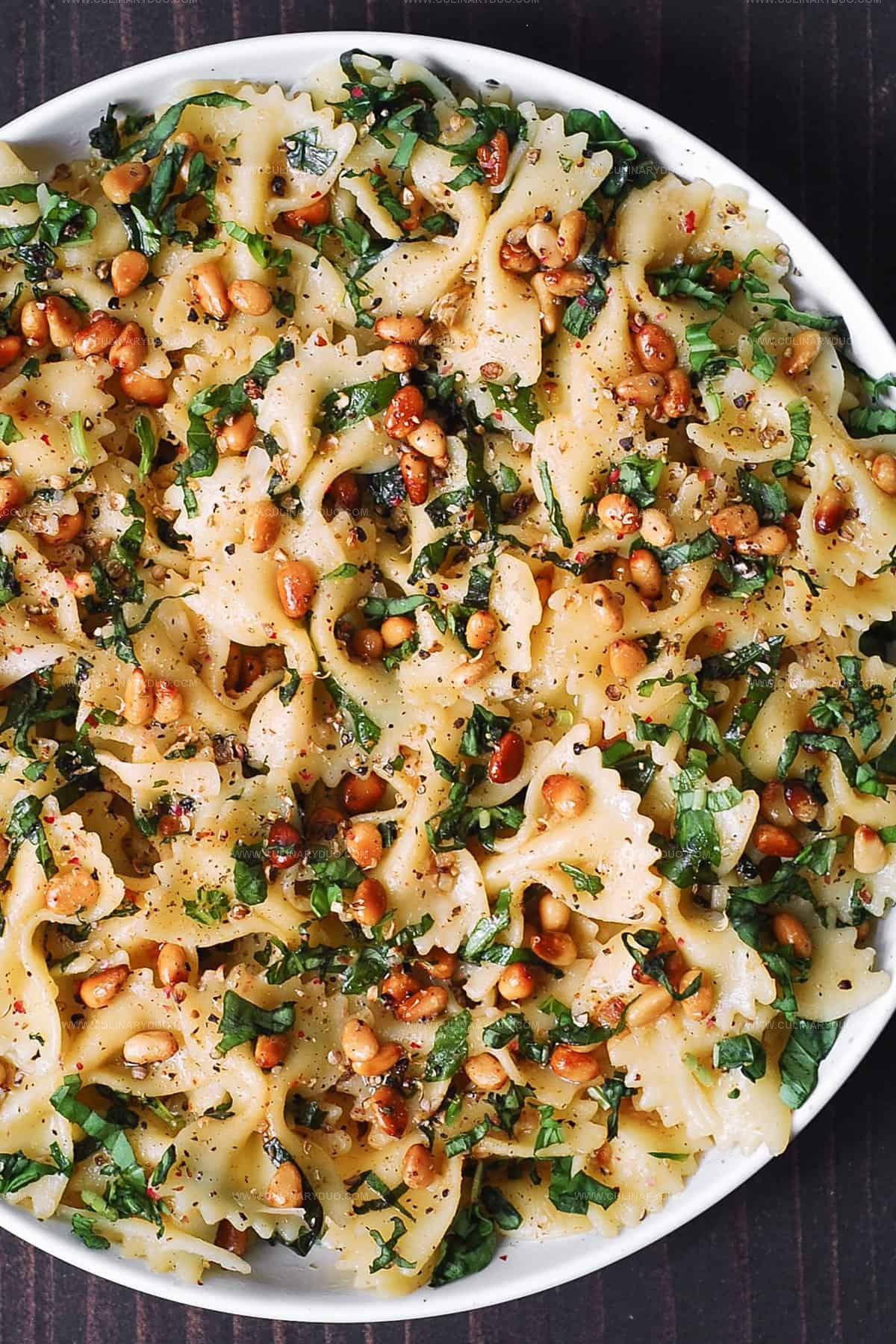 Basil Pasta with Lemon Garlic Butter Sauce Recipe